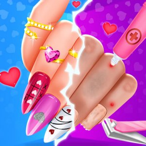 Valentine Nail Salon Online Game