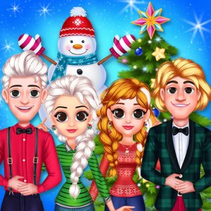 Frozen Princess Christmas Celebration Dress Up Game
